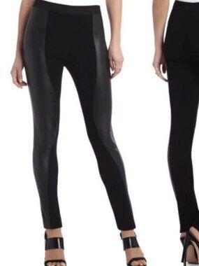BCBGMaxAzria Shelby Faux-Leather Panel Leggings